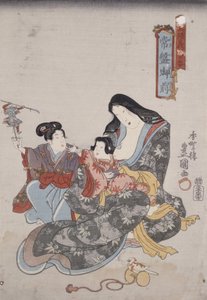Tokiwa Gozen和她的孩子们 作者 歌川国贞
